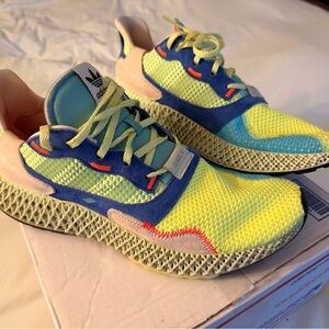 adidas torsion zx4000 4d Sneakers in Yellow, Blue, and Gray